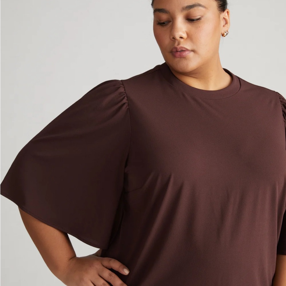 Universal Standard Crepe Jersey Capelet Blouse with Relaxed Fit
